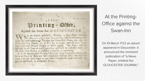 At the printing office against the Swan Inn