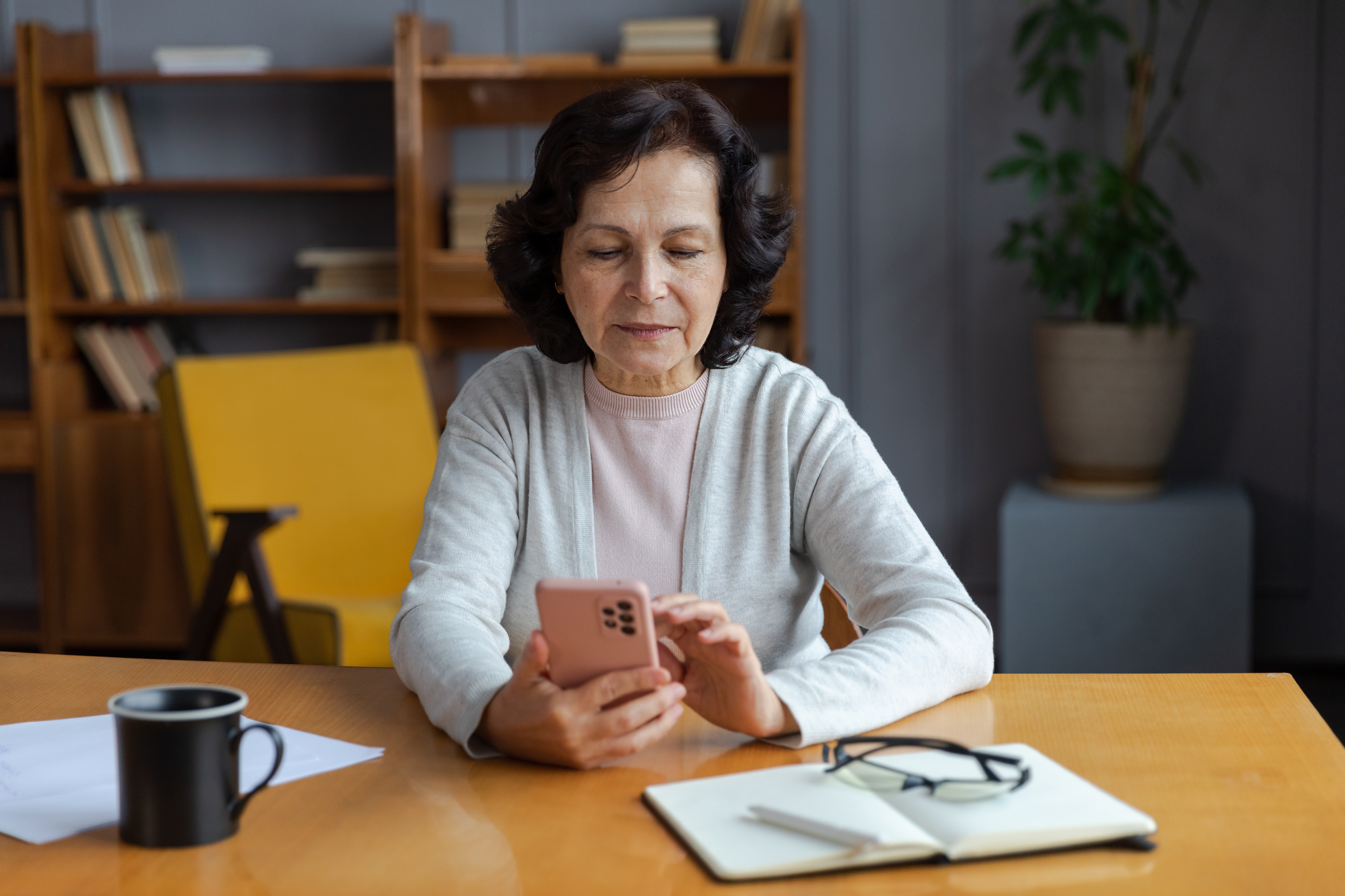 An image of a woman using a smartphone