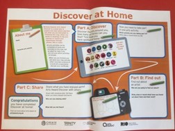A 'Discover at Home' poster