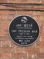 A photo of a plaque dedicated to Joe Meek