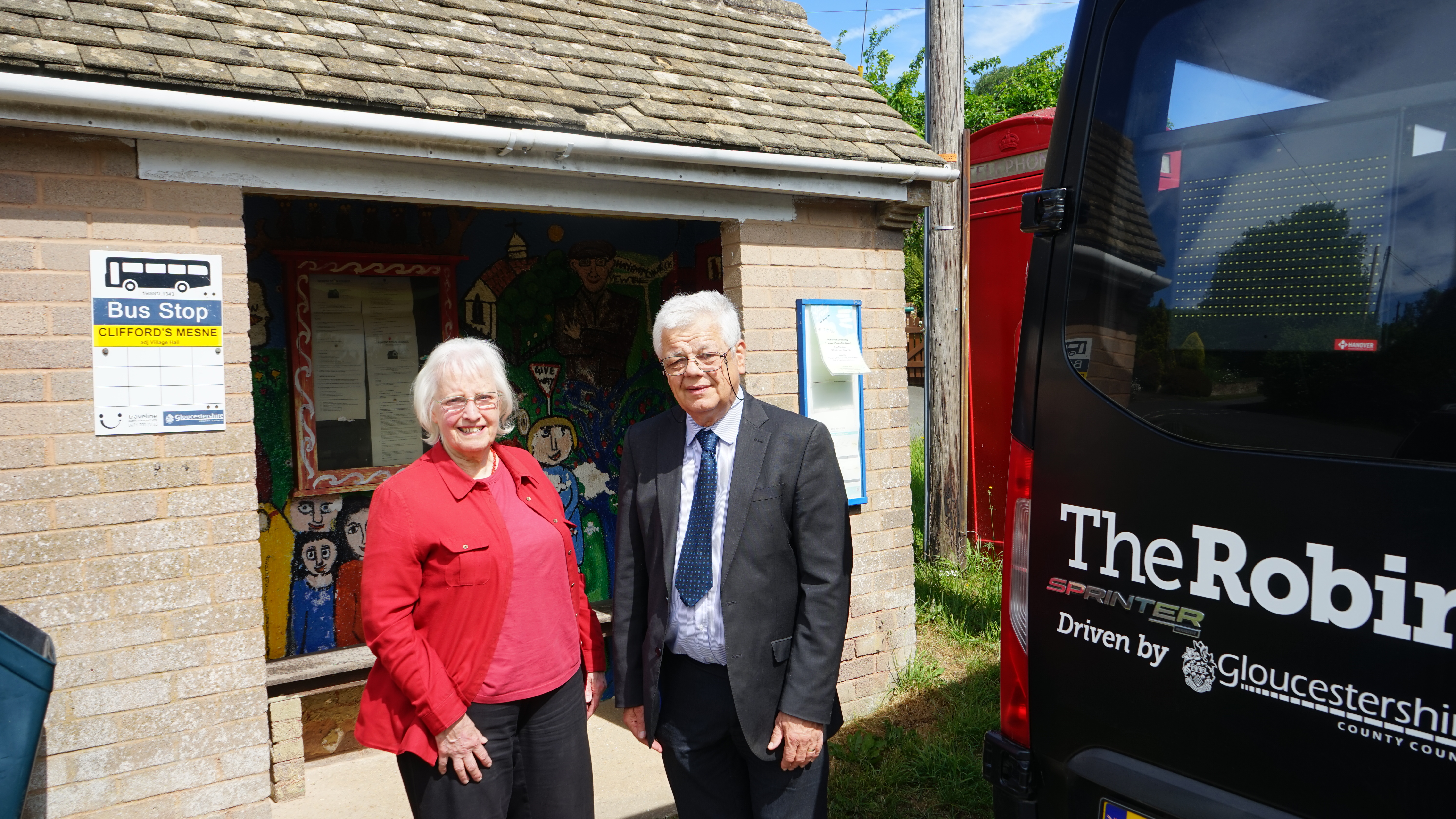 Left to right – Cllr Gill Moseley - county councillor for Newent and Cllr Roger Whyborn, cabinet member for Strategic Highways and Sustainable Transport