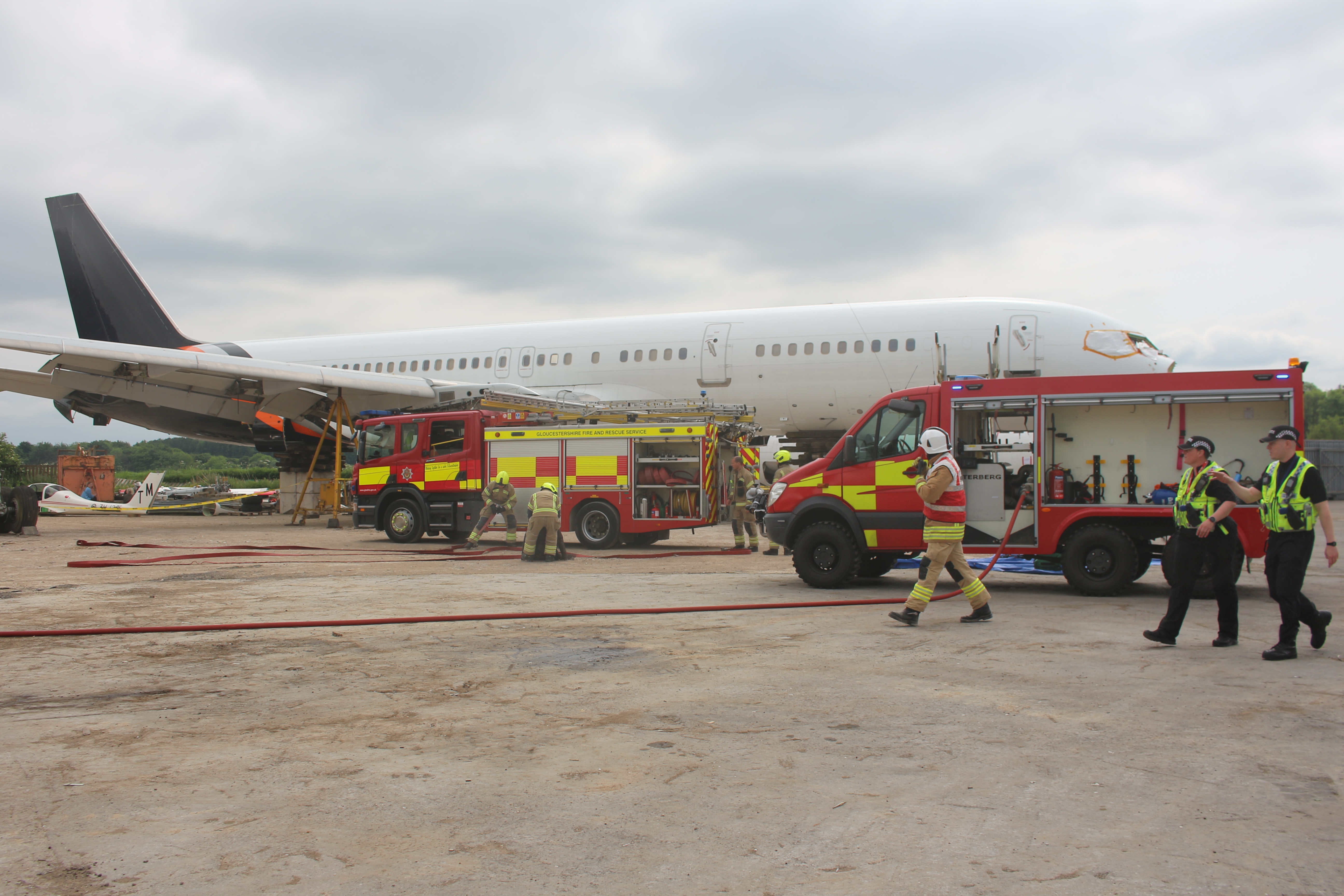 Emergency Workers training at Cotswold Airport training exercise