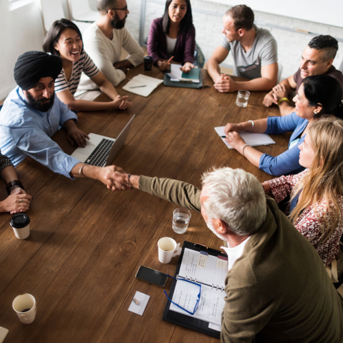 a meeting of diverse professionals