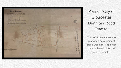 A photo of the plan of the "City of Gloucester Denmark Road Estate"
