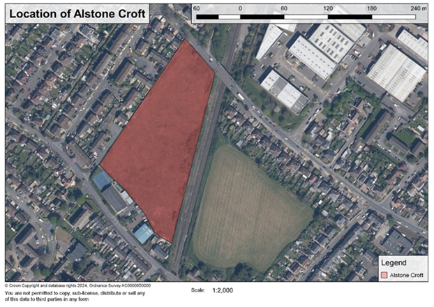 Aerial view of the location of a new special school in Cheltenham