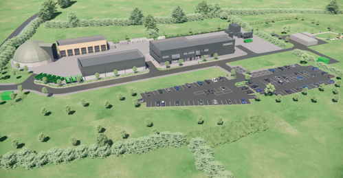 Image of phase 1 of the proposed Coombe Hill development which includes a Fire Training Unit and Highways Depot