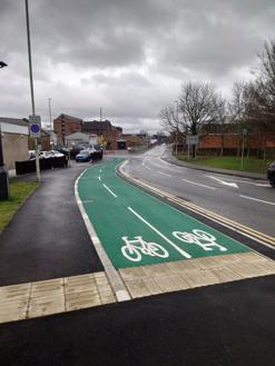 Completed segregated cycleway