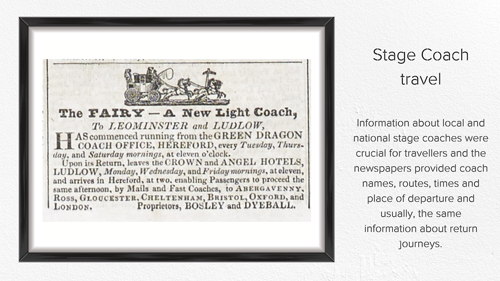 A news article about local and national stage coaches