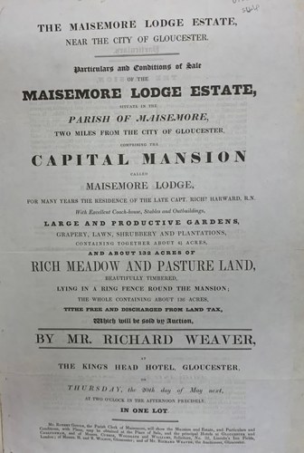 A poster advertising the Maisemore Lodge Estate