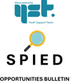 SPIED logo featuring magnifying glass and Glos Youth Support Team logo