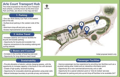 Image showing planned improvements to Arle Court Transport Hub