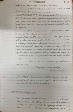 Highways and General Purposes Committee minutes, 23 February 1895