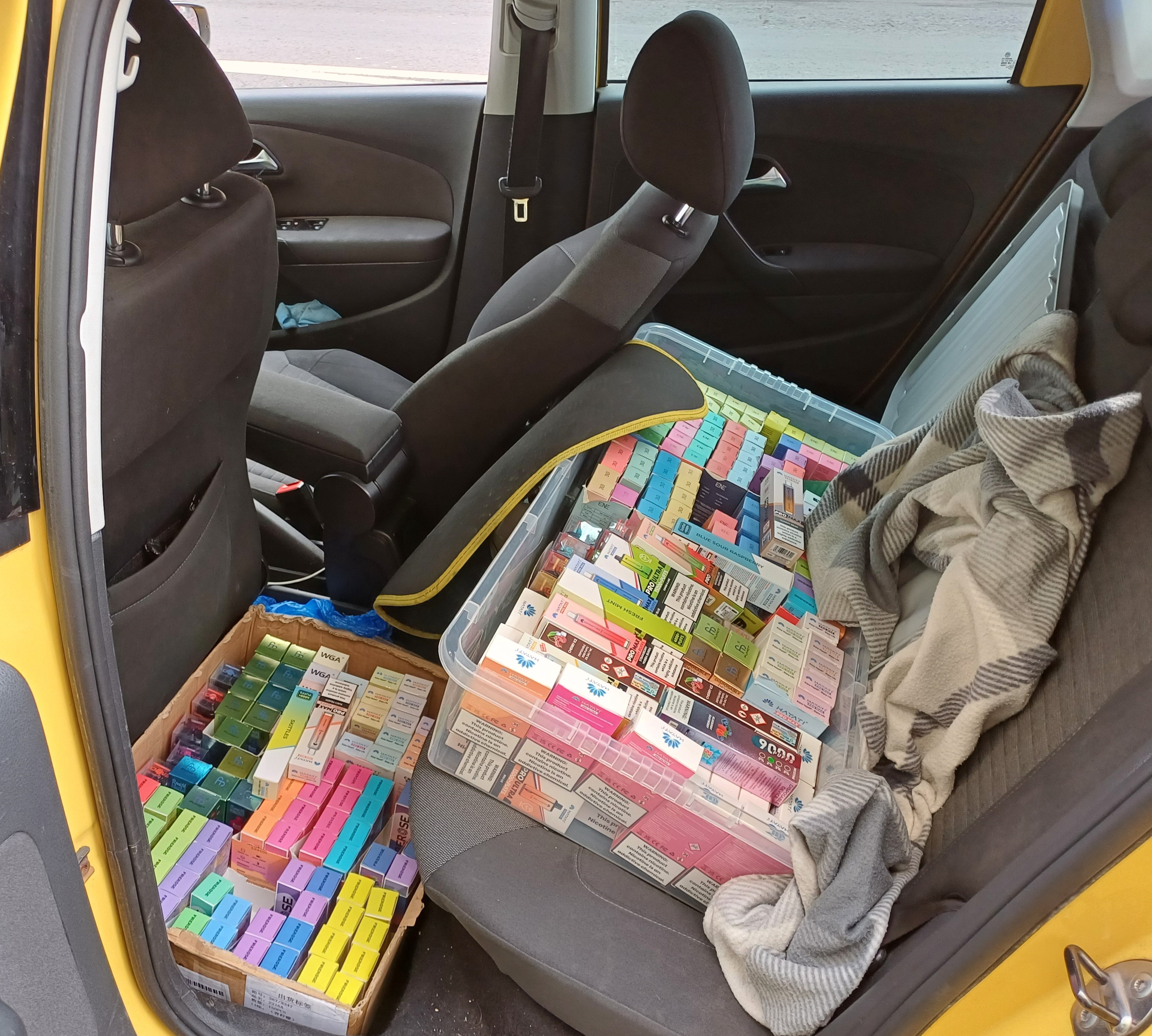 An image of the vapes seized