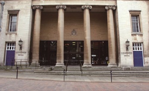 Image of the portico entrance at Shire Hall, Gloucestershire
