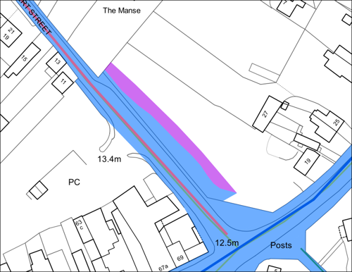 Map showing land ownership boundaries