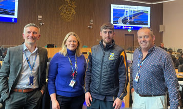 Senior highways officers with teacher