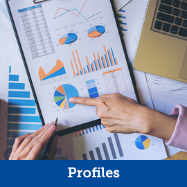 A report showing charts and graphs