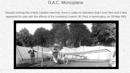 A photo of the G.A.C. monoplane