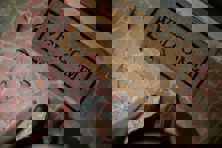 Welcome mat in front of a door