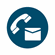 Contact us icon, comprising an image of a telephone and an e-mail logo