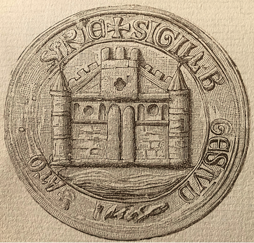 A photo of the Seal of the burgesses of the Gloucester merchants Guild