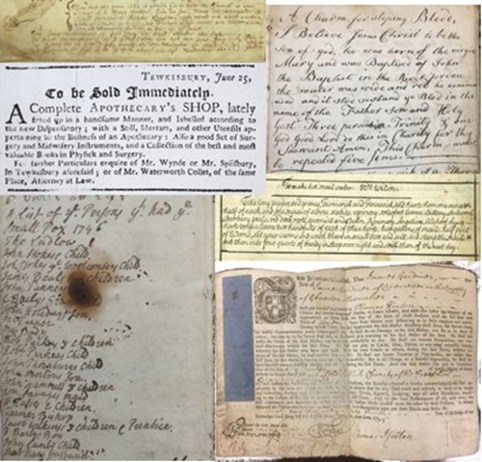 A composite image of different old documents