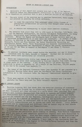 Report of Exercise Locksley Hall, March 1959