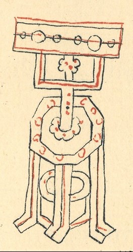 A drawing of the pillory