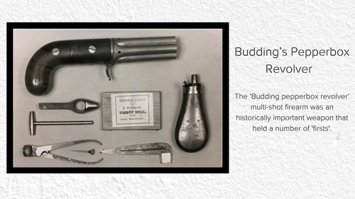 A photo of Budding's pepperbox revolver