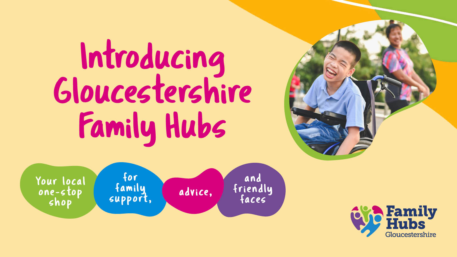 Introducing Family Hubs - boy in wheelchair