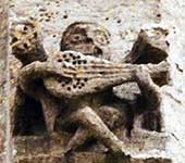 A musician gargoyle