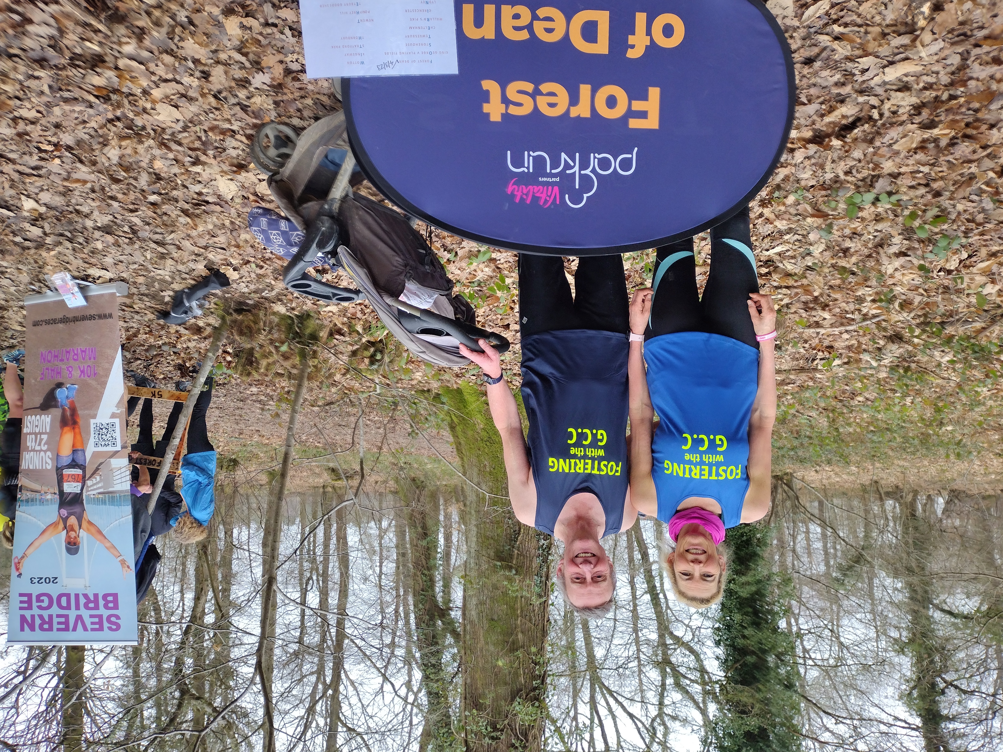 Jacqueline and John Greenough during a Parkrun in the Forest of Dean