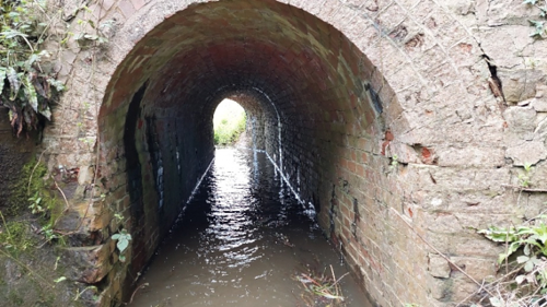 Photo of the water channel below the bridge