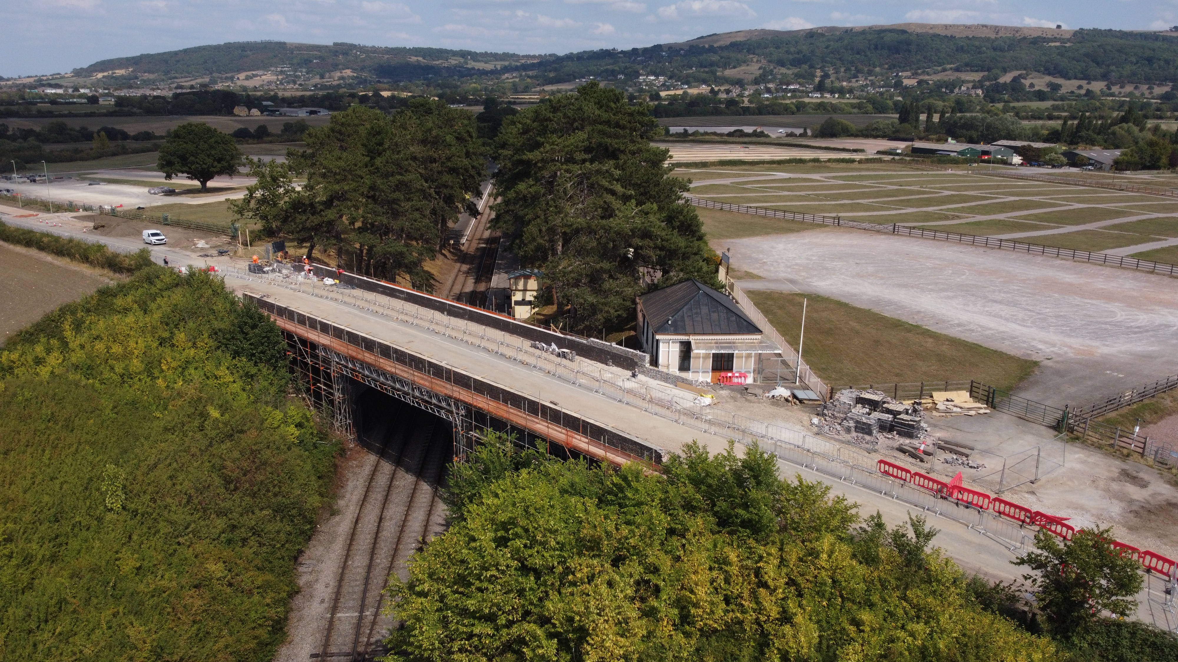 An image of the bridge strengthening work