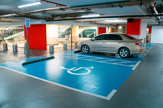 Car parked in disabled parking space