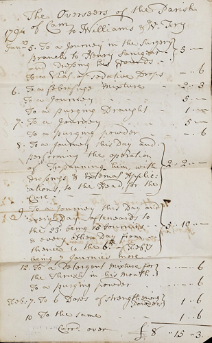An image of a document showing medical bills