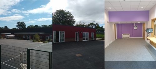 Three photos of the upgrades done to Finlay Community School
