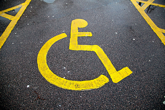 Disabled parking road marking