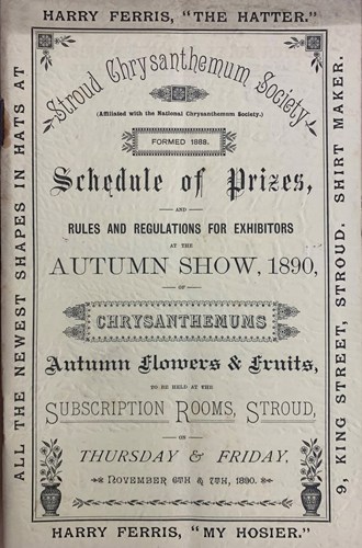 A poster inviting people to the Stroud Chrysanthemum Society plant show