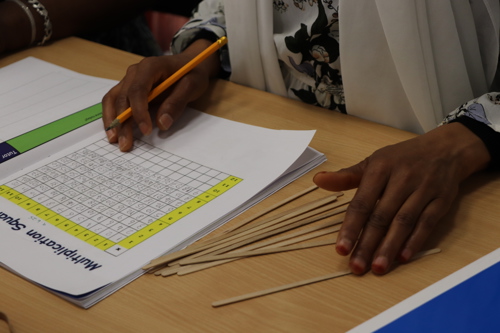 A learner working on maths