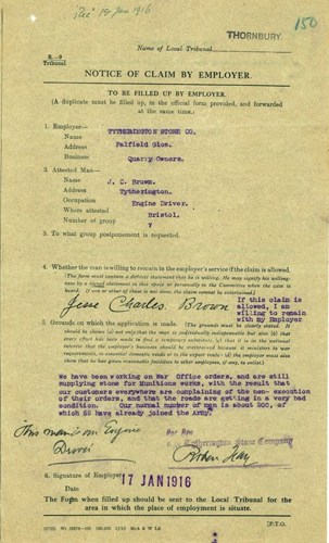 An image of an exemption letter for conscription