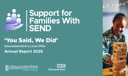 Image of child playing with Jenga with Ypu Sai We Did Local Offer Report 2025 text