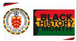 A photo showing the Gloucestershire Football Association Logo and the it's tribute to Black History Month
