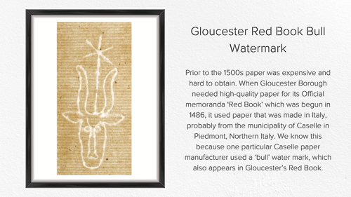 The Gloucester red book bull watermark