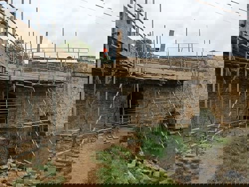 Photo of scaffolding on bridge