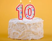 Birthday cake with a 10 candle