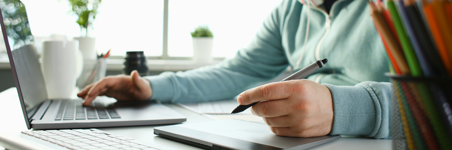 A person working on a laptop