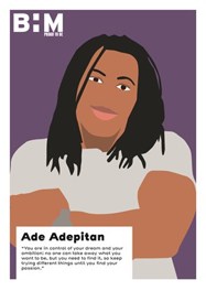 A drawing of Ade Adepitan
