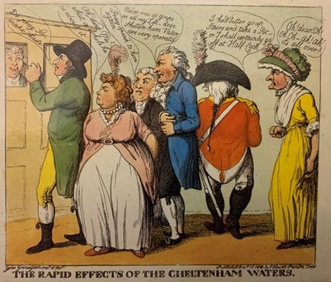 A cartoon showing the rapid effects of the Cheltenham waters