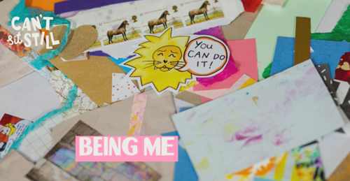 Image of craft materials with Can't Sit Still logo